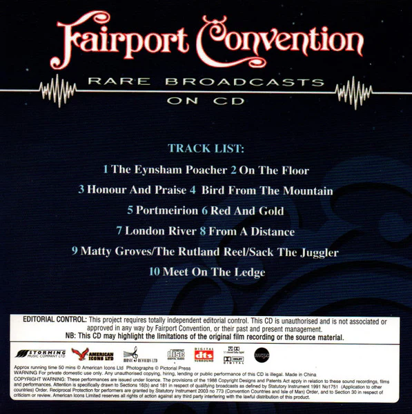 Fairport Convention - Rare Broadcasts on CD & DVD (CD) - Image 5