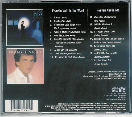 Frankie Valli - Frankie Valli Is The Word / Heaven Above Me (CD) - Image 2
