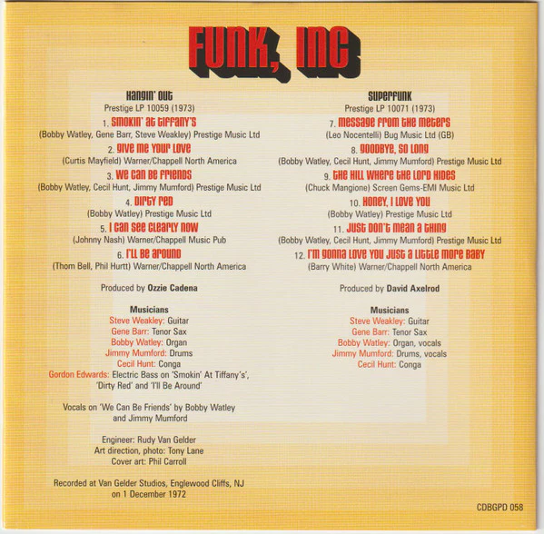 Funk Inc. - Hangin' Out / Superfunk (CD) - Image 2