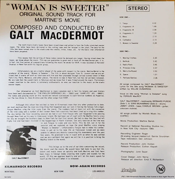 Galt MacDermot - Woman Is Sweeter (Original Soundtrack) (Vinyl) - Image 2