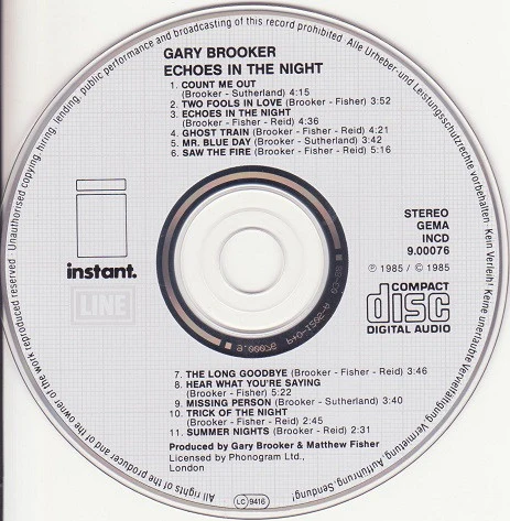 Gary Brooker - Echoes In The Night (CD) - Image 4
