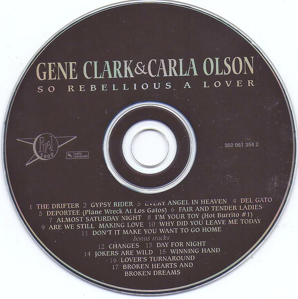 Gene Clark & Carla Olson - So Rebellious A Lover (CD) - Image 3
