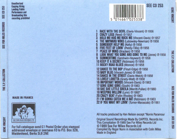 Gene Vincent - E.P. Collection (CD) - Image 2