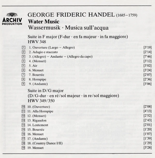 Georg Friedrich Händel - The English Concert · Trevor Pinnock - Water Music (CD) - Image 5
