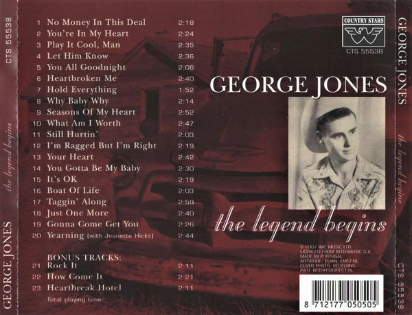 George Jones  - Just One More The Legend Begins (CD) - Image 2
