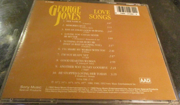 George Jones  - Love Songs (CD) - Image 3