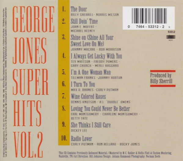 George Jones  - Super Hits Vol.2 (CD) - Image 2