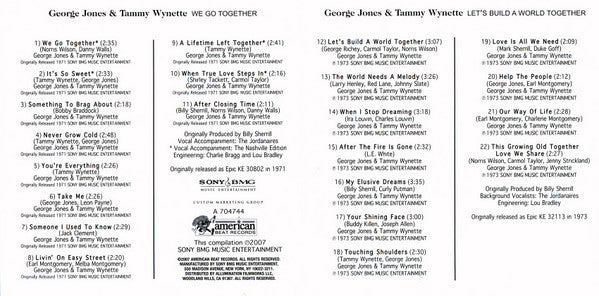 George Jones & Tammy Wynette - We Go Together / Let's Build A World Together (CD) - Image 5