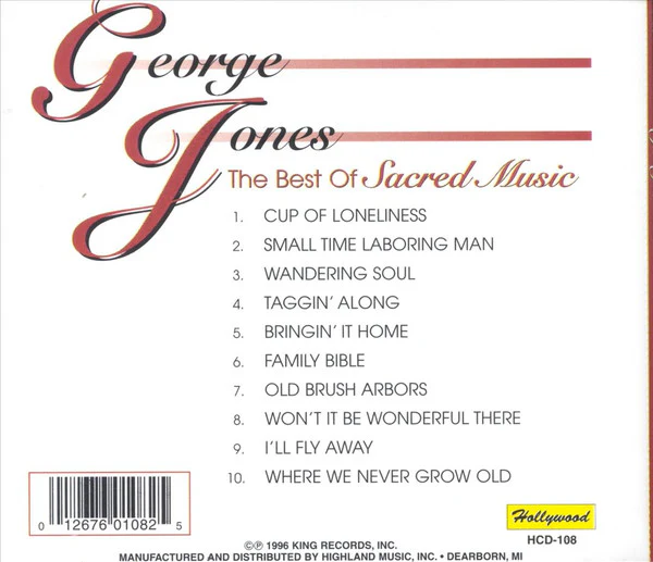 George Jones  - The Best Of Sacred Music (CD) - Image 2
