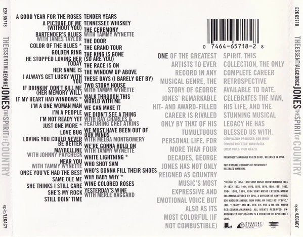 George Jones  - The Essential George Jones: The Spirit Of Country (CD) - Image 2
