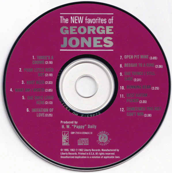 George Jones - The New Favorites Of George Jones (CD) - Image 3