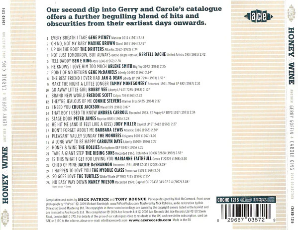 Goffin And King - Honey & Wine (Another Gerry Goffin & Carole King Song Collection) (CD) - Image 2