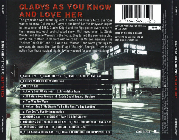 Gladys Knight And The Pips - Live At The Roxy (CD) - Image 3