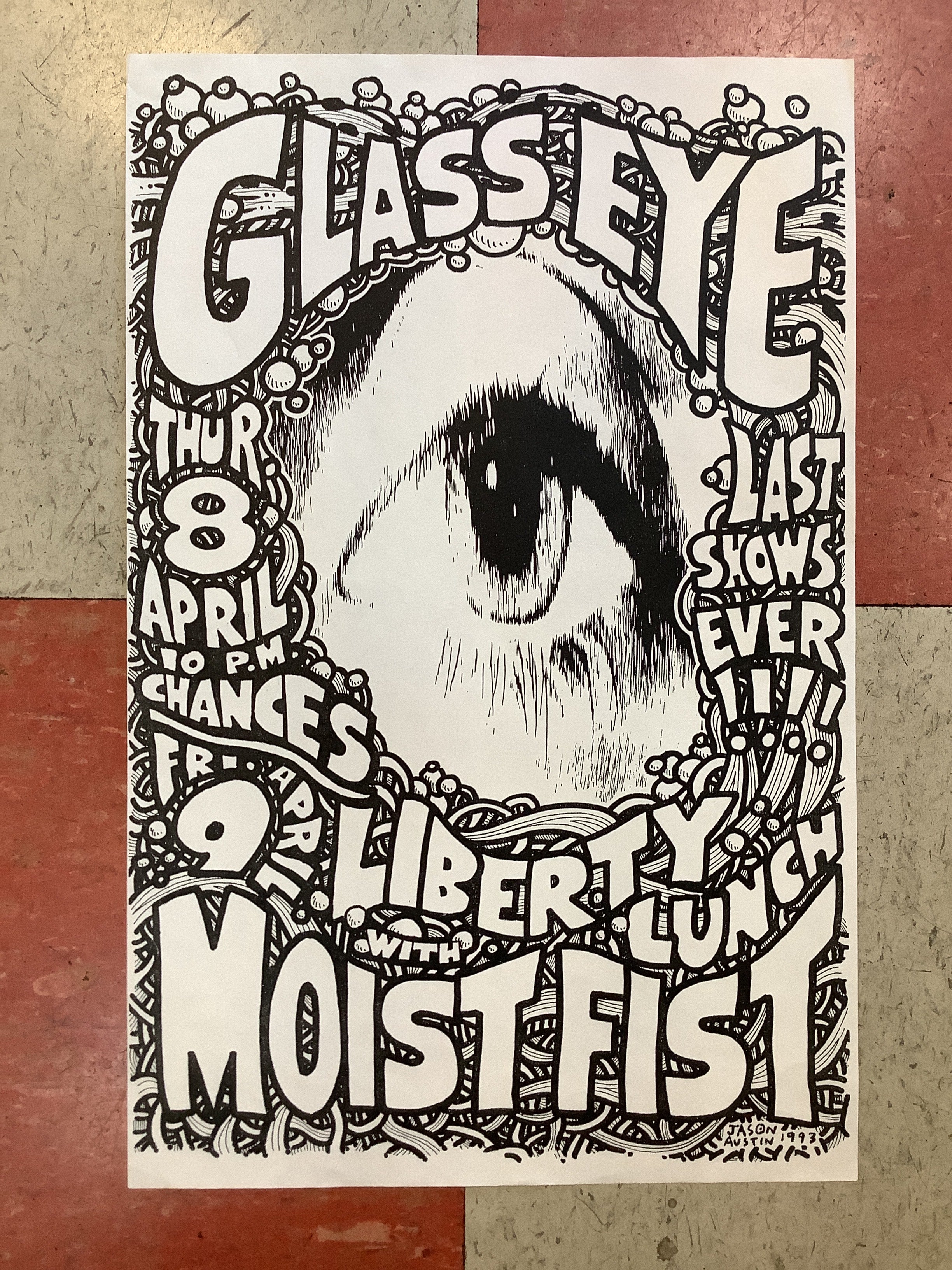 Glass Eye with Moist Fist at Liberty Lunch - 1993 (Poster)