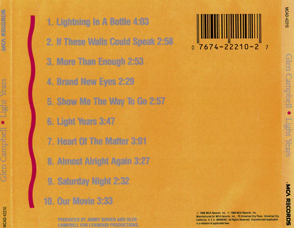 Glen Campbell - Light Years (CD) - Image 2