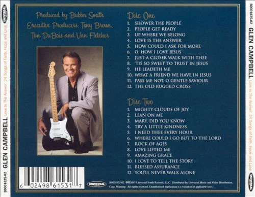 Glen Campbell - Love Is The Answer; 24 Songs Of Faith, Hope And Love (CD) - Image 2