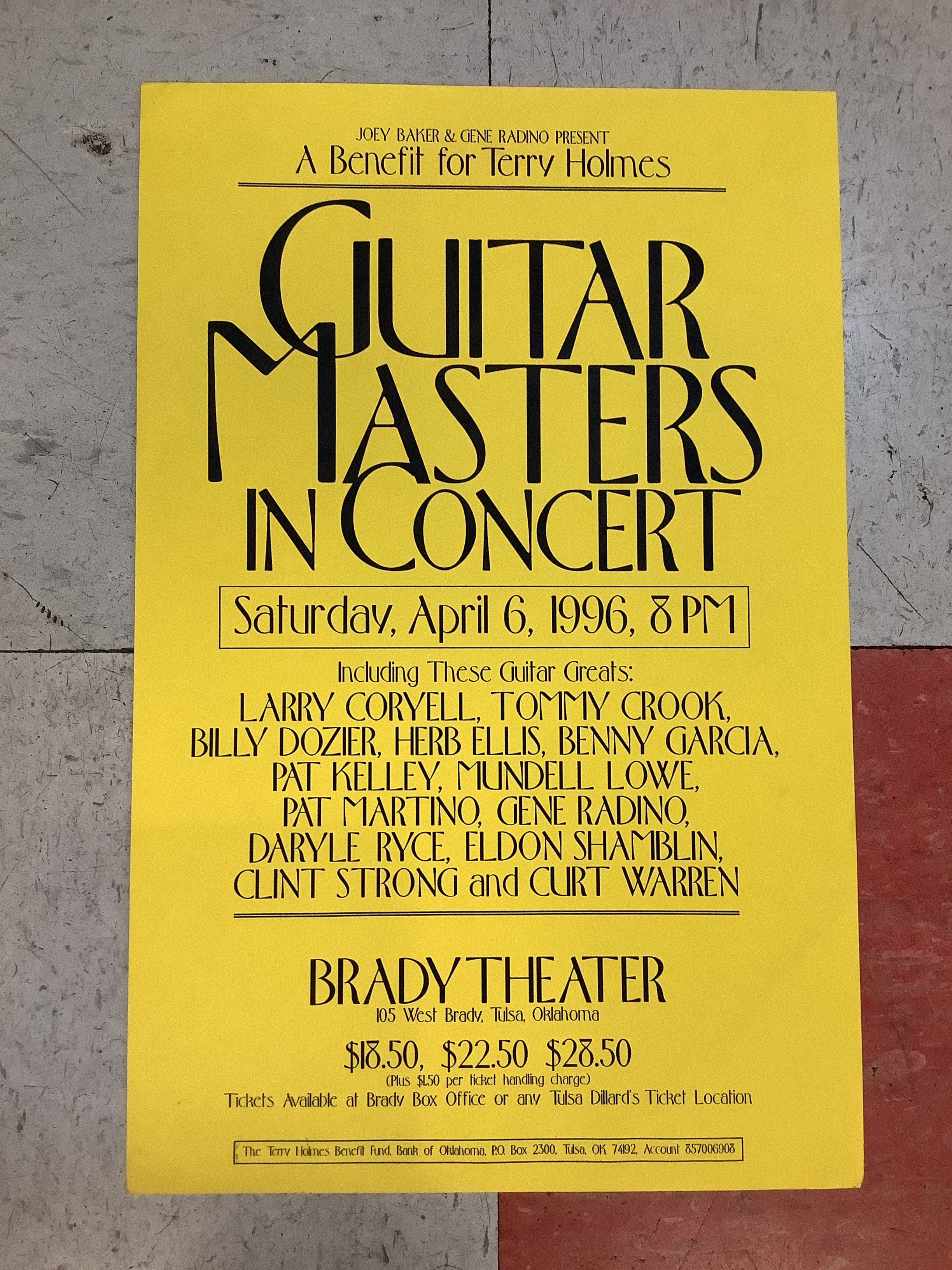Guitar Masters in Concert at Brady Theater - 1996 (Poster)