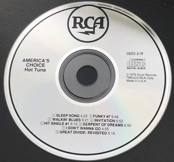 Hot Tuna - America's Choice (CD) - Image 2