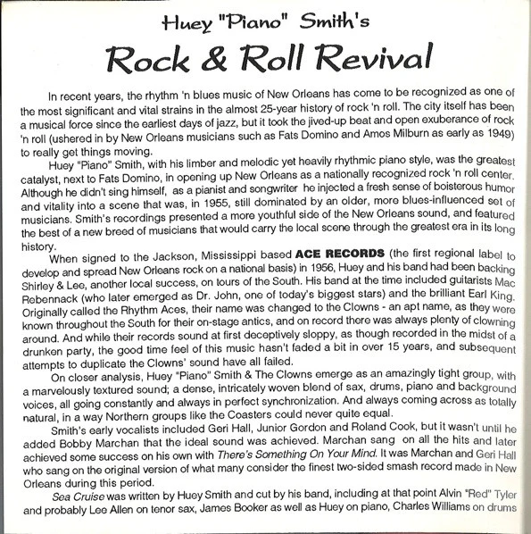 Huey "Piano" Smith - Huey "Piano" Smith's Rock & Roll Revival! (CD) - Image 4
