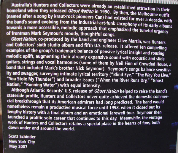 Hunters & Collectors - Ghost Nation (CD) - Image 3