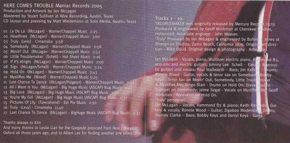 Ian McLagan - Here Comes Trouble (CD) - Image 3
