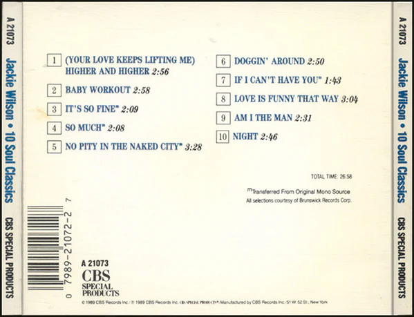Jackie Wilson - 10 Soul Classics (CD) - Image 2