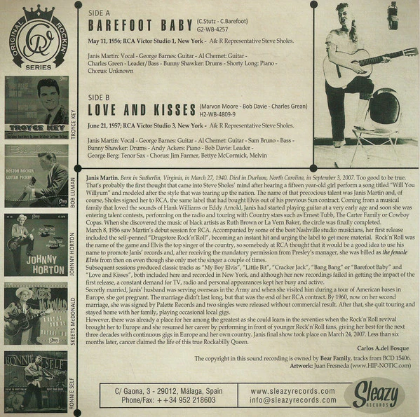 Janis Martin  - Barefoot Baby / Love & Kisses (Vinyl) - Image 3