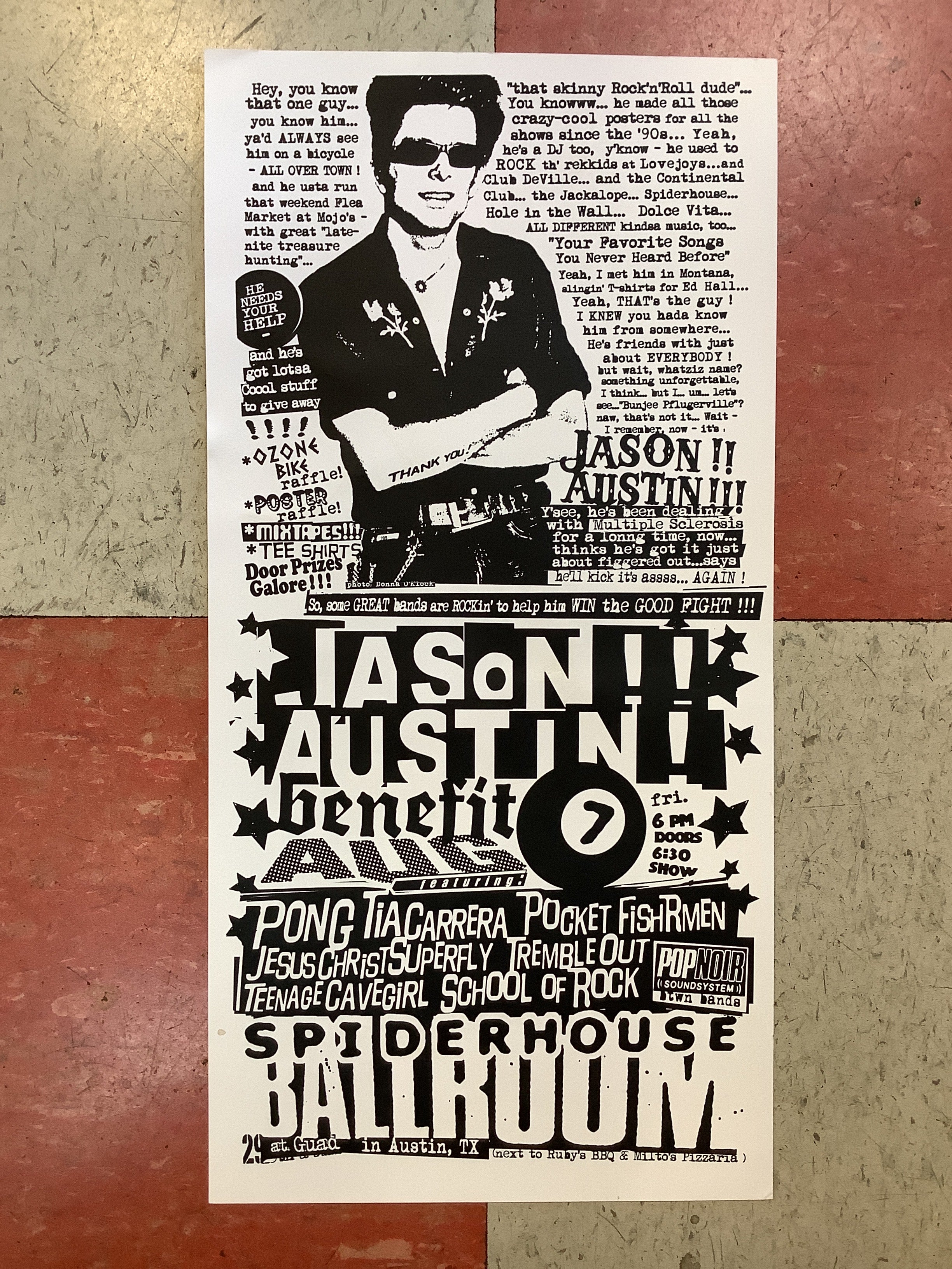 Jason Austin Benefit Show at Spiderhouse Ballroom - 2016 (Poster)