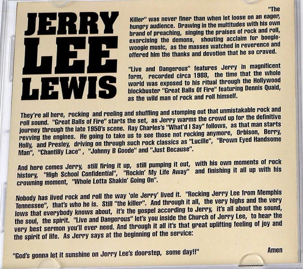 Jerry Lee Lewis - Live And Dangerous (CD) - Image 4