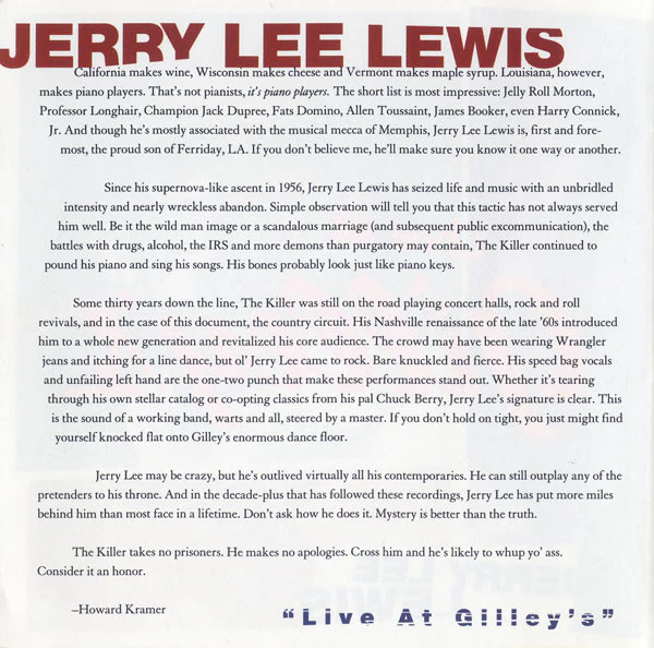 Jerry Lee Lewis - Live At Gilley's (CD) - Image 4
