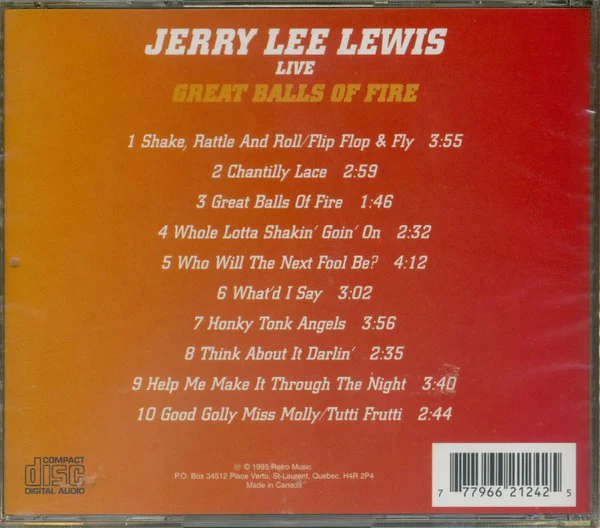 Jerry Lee Lewis - Live Great Balls Of Fire (CD) - Image 2