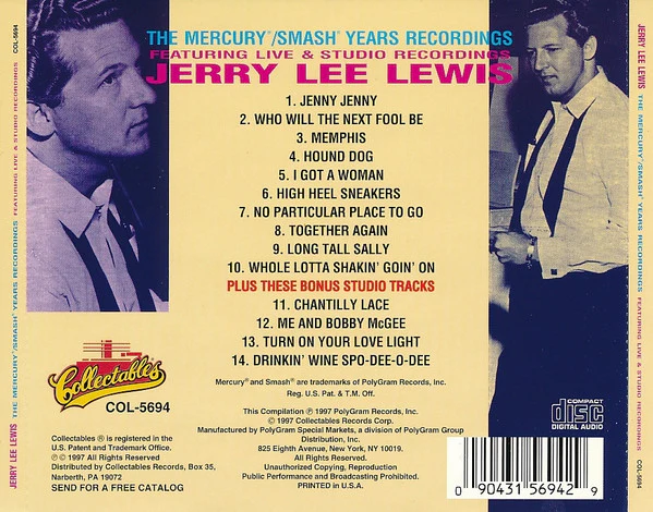 Jerry Lee Lewis - The Mercury®/Smash® Years Recordings - Featuring Live & Studio Recordings (CD) - Image 2