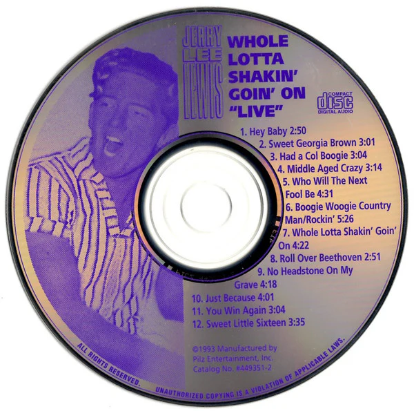 Jerry Lee Lewis - Whole Lotta Shakin' Goin' On Live! (CD) - Image 3