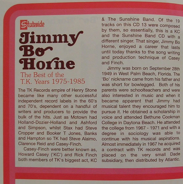 Jimmy "Bo" Horne - The Best Of The T.K. Years 1975-1985 (CD) - Image 4