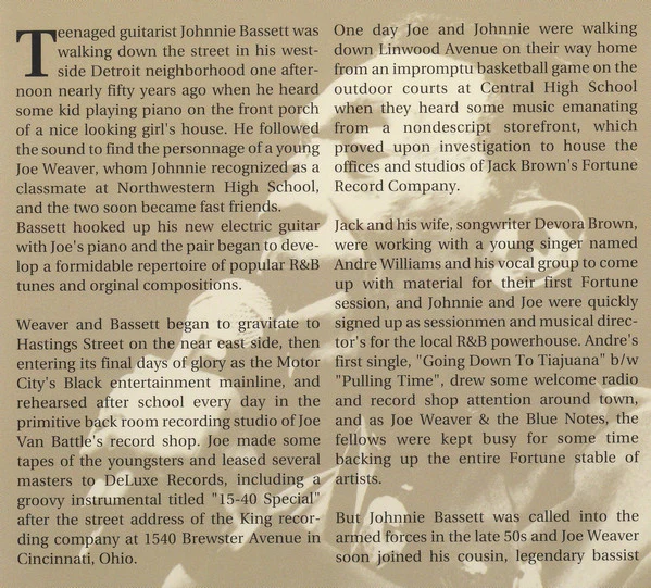 Joe Weaver And His New Blue Note Orchestra Featuring Johnnie Bassett - Baby I Love You So (CD) - Image 4
