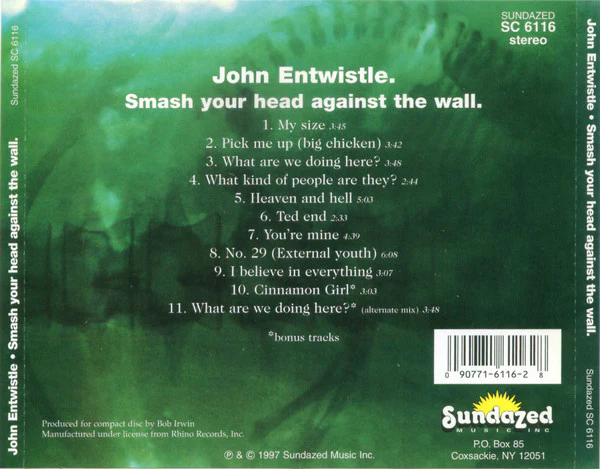 John Entwistle - Smash Your Head Against The Wall (CD) - Image 2