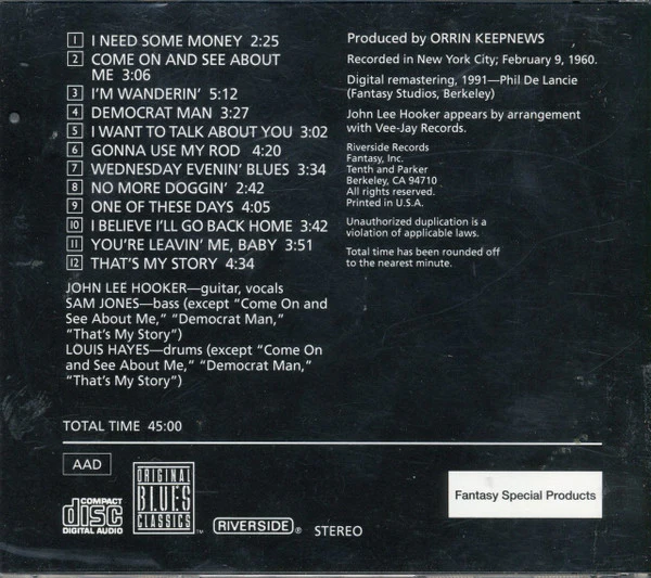 John Lee Hooker - That's My Story John Lee Hooker Sings The Blues (CD) - Image 3