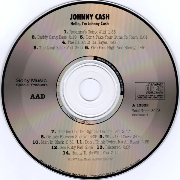 Johnny Cash - "Hello, I'm Johnny Cash" (CD) - Image 3