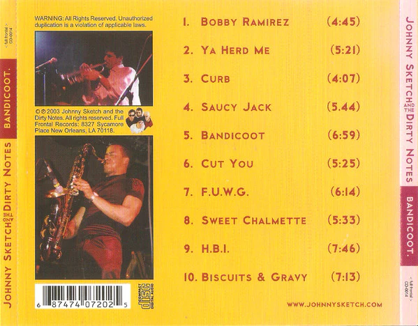 Johnny Sketch And The Dirty Notes - Bandicoot (CD) - Image 2