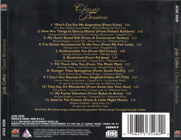 Judy Collins - Classic Broadway (CD) - Image 2