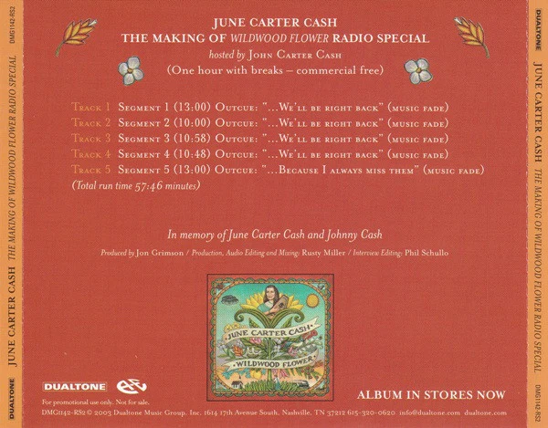 June Carter Cash - The Making Of "Wildwood Flower" Radio Special (CD) - Image 2