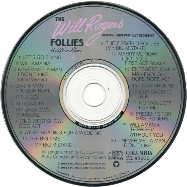 Keith Carradine / Cy Coleman, Betty Comden And Adolph Green - The Will Rogers Follies (Original Broadway Cast Recording) (CD) - Image 3