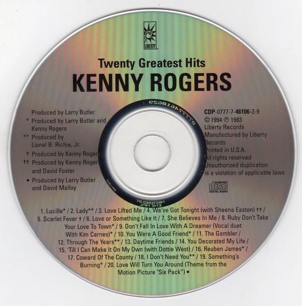 Kenny Rogers - Twenty Greatest Hits (CD) - Image 3