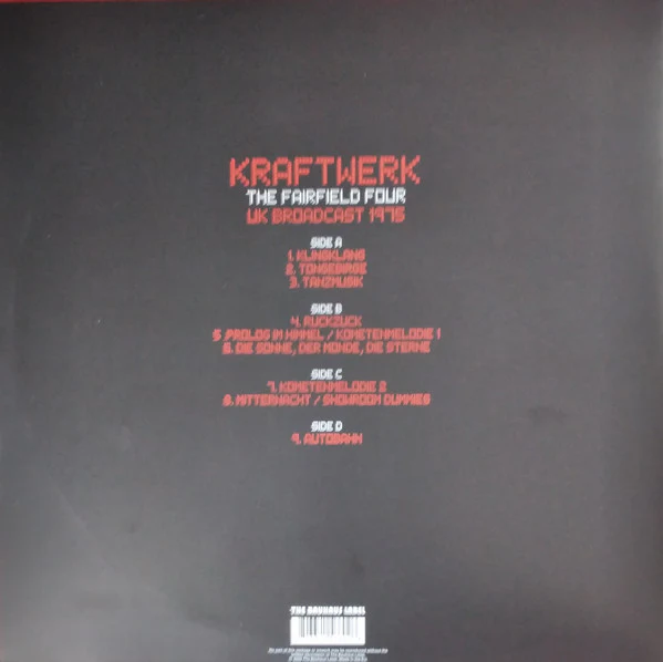 Kraftwerk - The Fairfield Four UK Broadcast 1975 (Vinyl) - Image 2