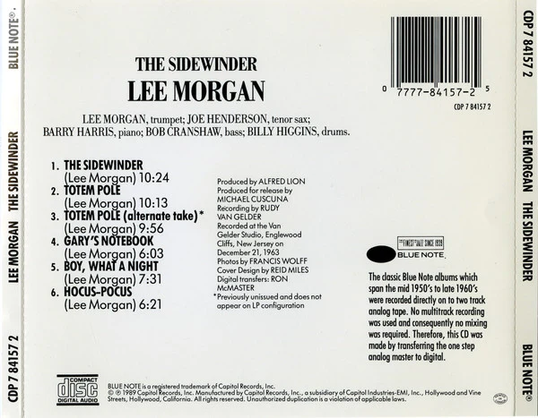 Lee Morgan - The Sidewinder (CD) - Image 2