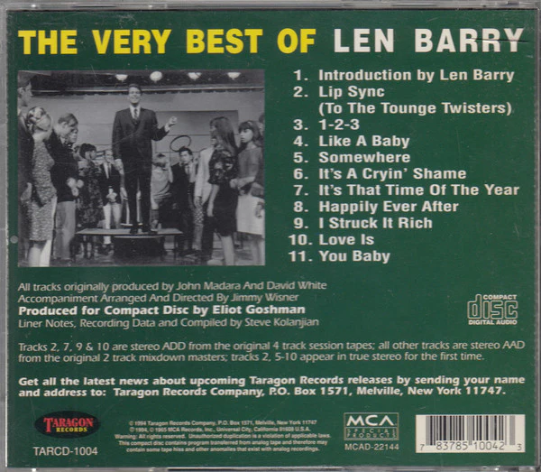 Len Barry - The Very Best Of - Original Master Recordings (CD) - Image 2