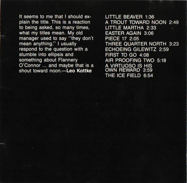 Leo Kottke - A Shout Toward Noon (CD) - Image 4