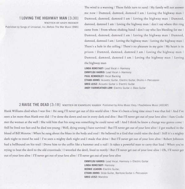 Linda Ronstadt and Emmylou Harris - Western Wall - The Tucson Sessions (CD) - Image 5