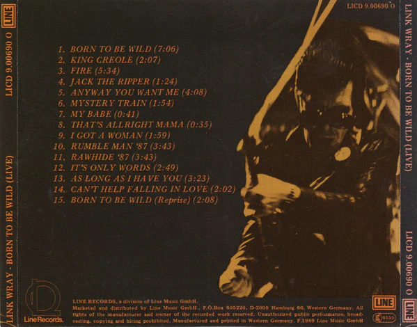 Link Wray - Born To Be Wild Live In The USA 1987 (CD) - Image 2