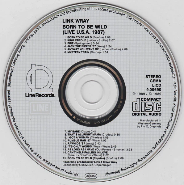 Link Wray - Born To Be Wild Live In The USA 1987 (CD) - Image 3